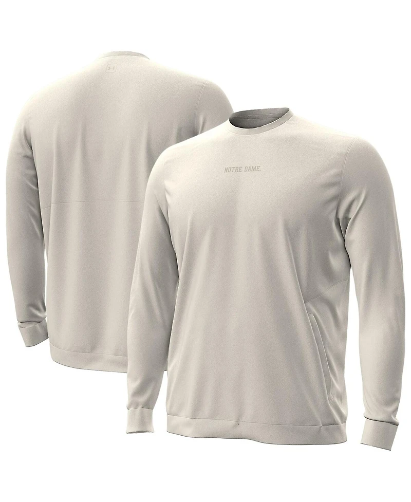 Under Armour Men's Cream Notre Dame Fighting Irish Sideline Meridian Cold Weather Sweatshirt