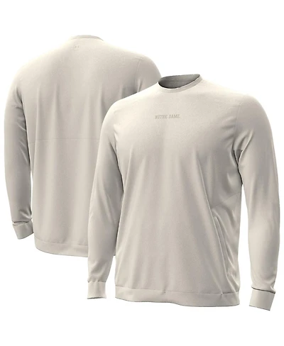 Under Armour Men's Cream Notre Dame Fighting Irish Sideline Meridian Cold Weather Sweatshirt