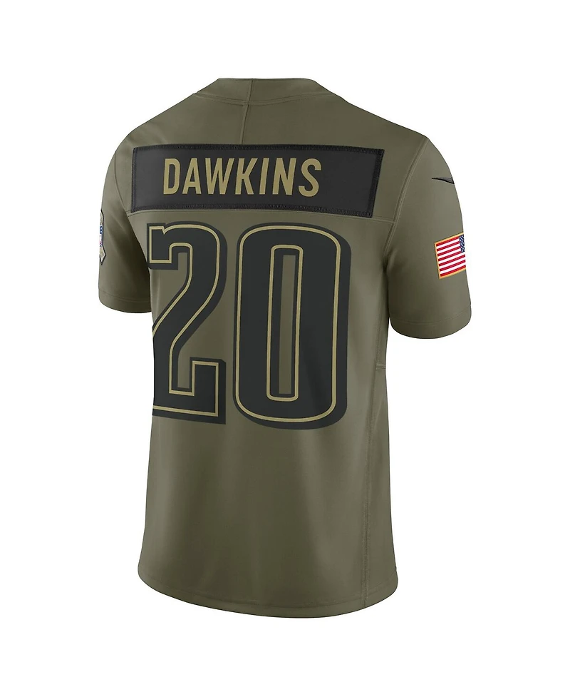 Nike Men's Brian Dawkins Olive Philadelphia Eagles 2025 Salute to Service Retired Limited Jersey