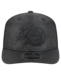 New Era Men's Black Orlando Magic Quilted Nylon 9SEVENTY Trucker Adjustable Hat