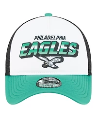 New Era Toddler White/Kelly Green Philadelphia Eagles Throwback Streak 9FORTY A-Frame Adjustable Hat