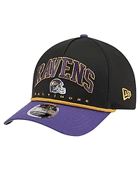 New Era Men's Black Baltimore Ravens Arch 9FORTY A-Frame Adjustable Hat