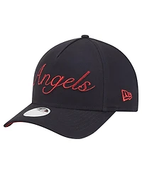 New Era Women's Navy Los Angeles Angels Metallic A-Frame 9FORTY Adjustable Hat