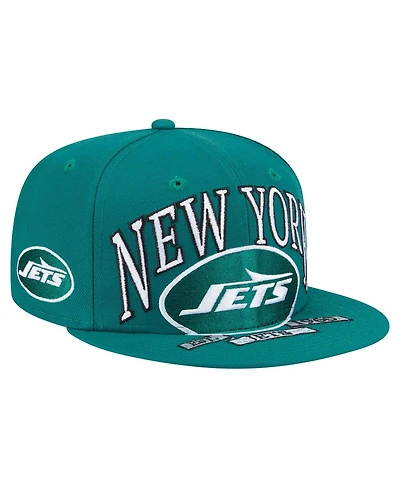 New Era Men's Green York Jets Oversized 59FIFTY Fitted Hat