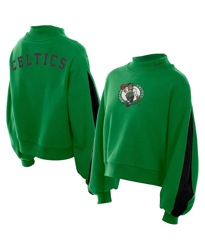 New Era Women's Kelly Green Boston Celtics Sport Night Balloon Sleeves Sweatshirt