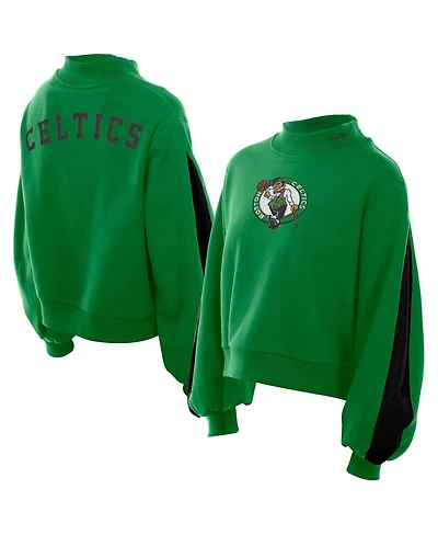 New Era Women's Kelly Green Boston Celtics Sport Night Balloon Sleeves Sweatshirt