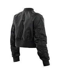 New Era x Alpha Industries Women's Black York Yankees Cropped Full-Zip Jacket