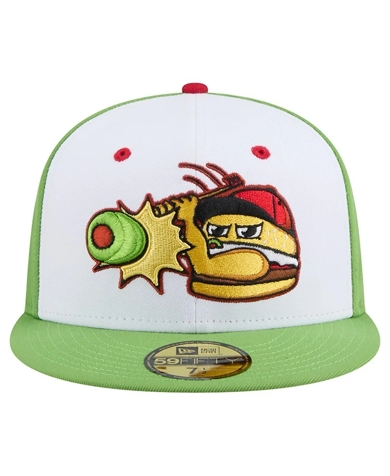 New Era Men's White Lansing Lugnuts Theme Nights 59FIFTY Fitted Hat