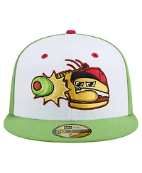 New Era Men's White Lansing Lugnuts Theme Nights 59FIFTY Fitted Hat