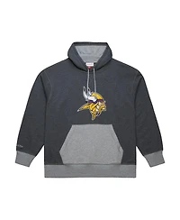 Mitchell & Ness Men's Heather Black Minnesota Vikings Legacy Collection Raglan Fleece Hoodie