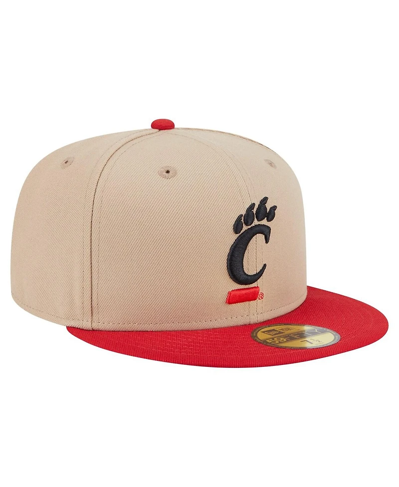 New Era Men's Khaki Cincinnati Bearcats Two-Tone 59FIFTY Fitted Hat