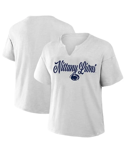Fanatics Women's Gray Penn State Nittany Lions Plus Winning Gear Notch Neck T-Shirt
