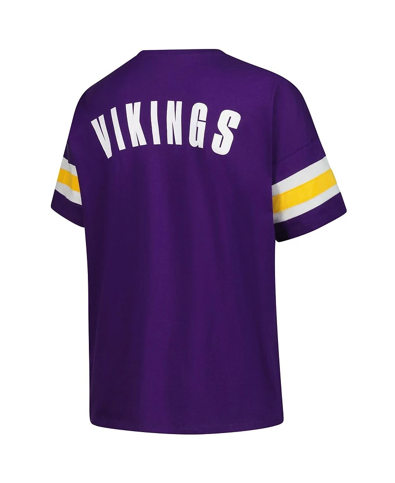 Fanatics Women's Purple Minnesota Vikings Plus Redzone Notch Neck T-Shirt