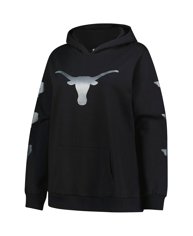 Fanatics Women's Black Texas Longhorns Plus Size Sleeve Hit Pullover Hoodie