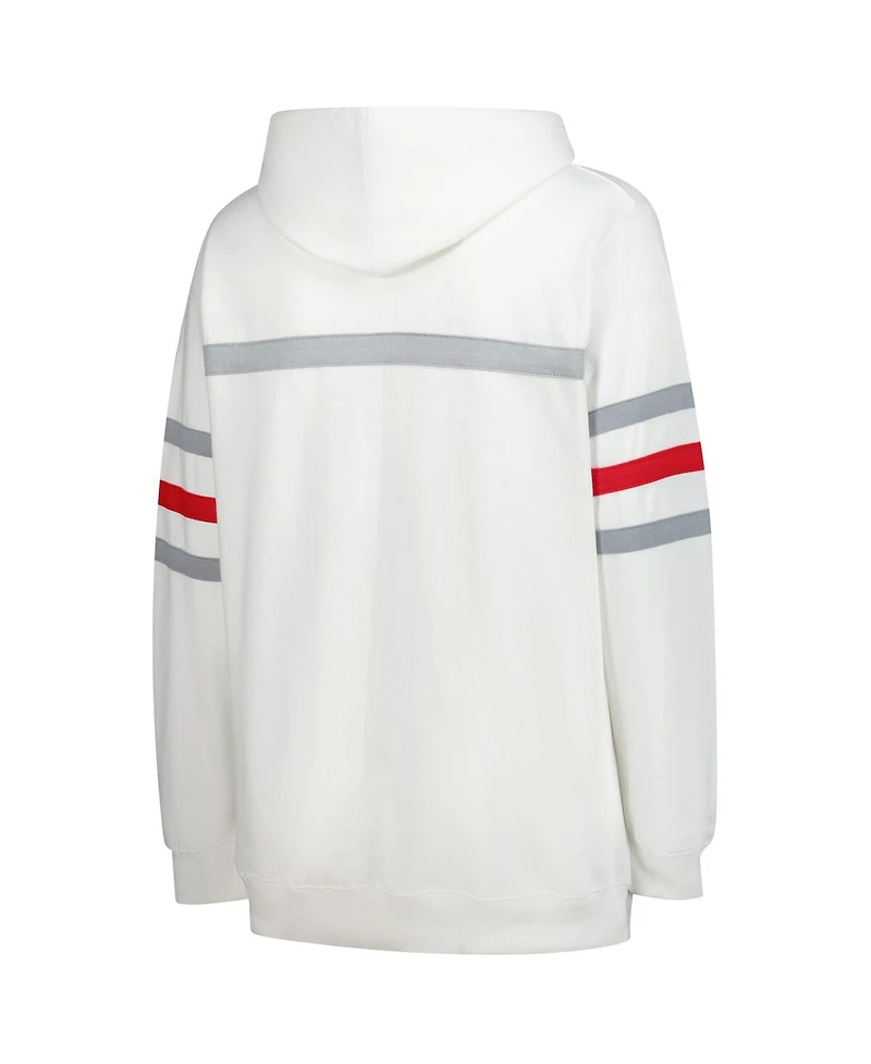Mitchell & Ness Women's White Kansas City Chiefs Plus Size Head Coach Throwback Pullover Hoodie