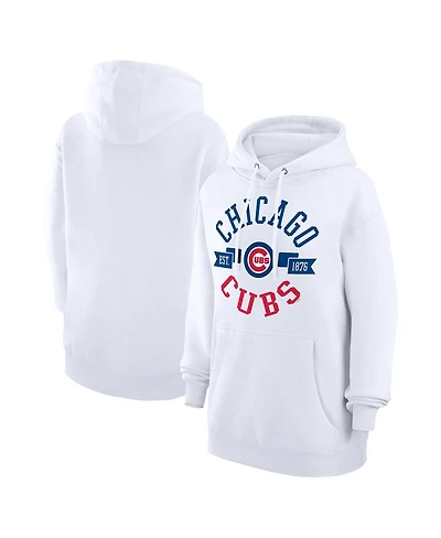 G-iii 4Her by Carl Banks Women's White Chicago Cubs City Graphic Pullover Hoodie
