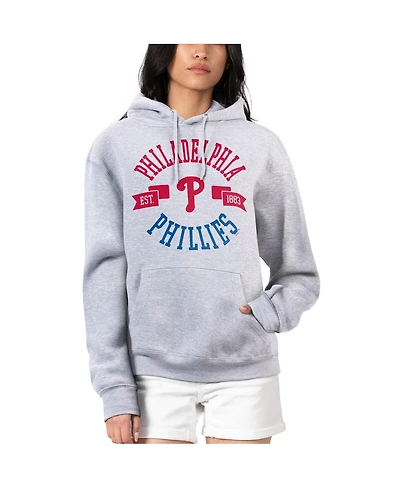 G-iii 4Her by Carl Banks Women's Heather Gray Philadelphia Phillies City Graphic Pullover Hoodie
