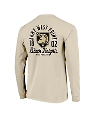 Image One Men's Natural Army Black Knights Comfort Colors Mascot Overlay Long Sleeve T-Shirt