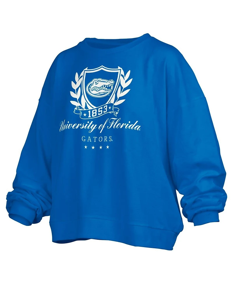 Pressbox Women's Royal Florida Gators Big Aug Script Janice Oversized Pullover Sweatshirt