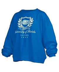 Pressbox Women's Royal Florida Gators Big Aug Script Janice Oversized Pullover Sweatshirt