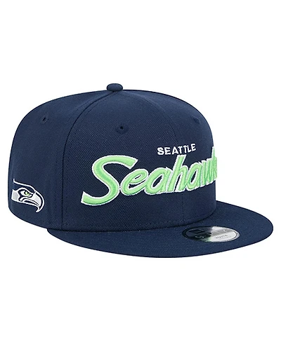 New Era Big Boys and Girls Navy Seattle Seahawks Main Script 9FIFTY Snapback Hat