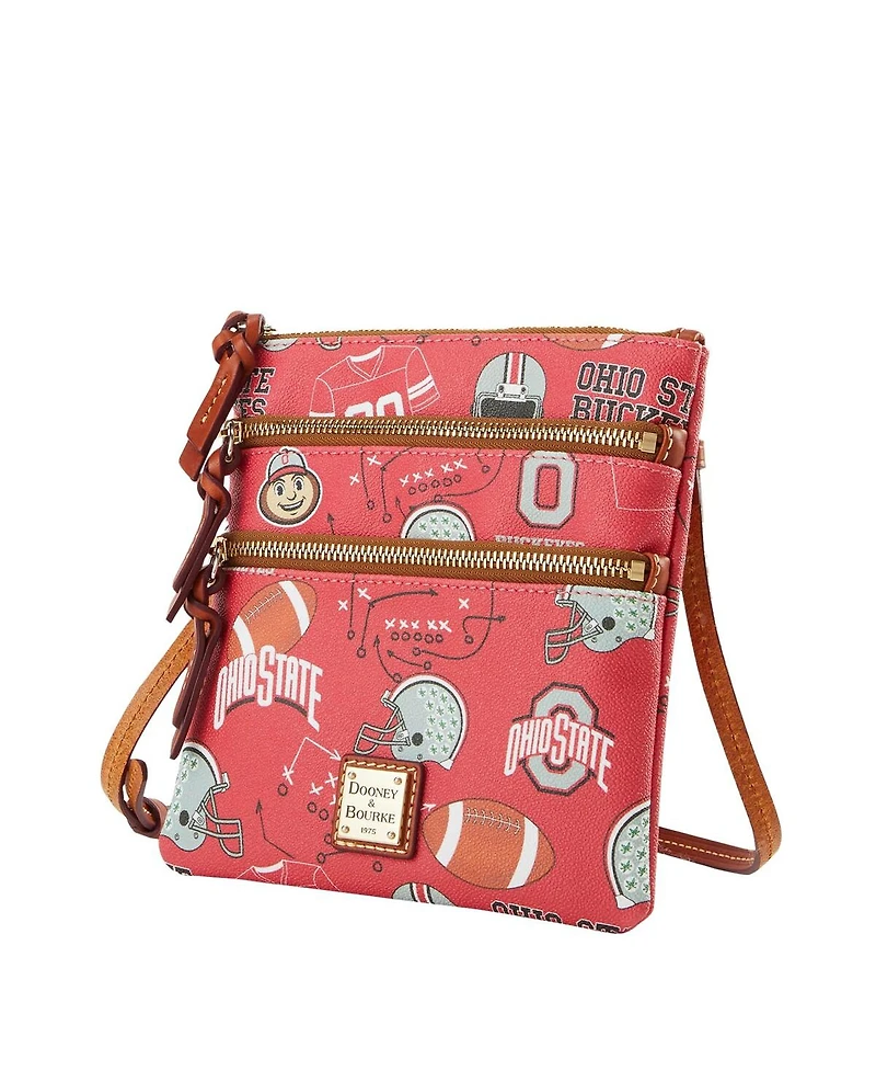 Dooney & Bourke Ohio State Buckeyes Football Halftime Triple Zip Crossbody Bag