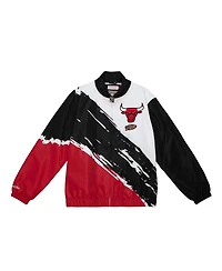Mitchell & Ness Men's White Chicago Bulls Paintbrush Full-Zip Windbreaker Jacket