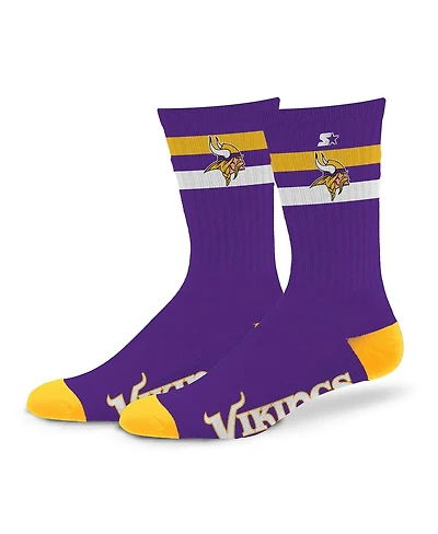 Starter Men's and Women's Minnesota Vikings Team Color Two-Stripe Crew Socks