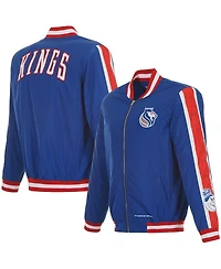 Jh Design Men's Blue Sacramento Kings 2024/25 City Edition Full-Zip Nylon Bomber Jacket