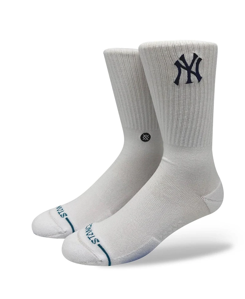 Stance Men's and Women's New York Yankees White Crested Knit Crew Socks