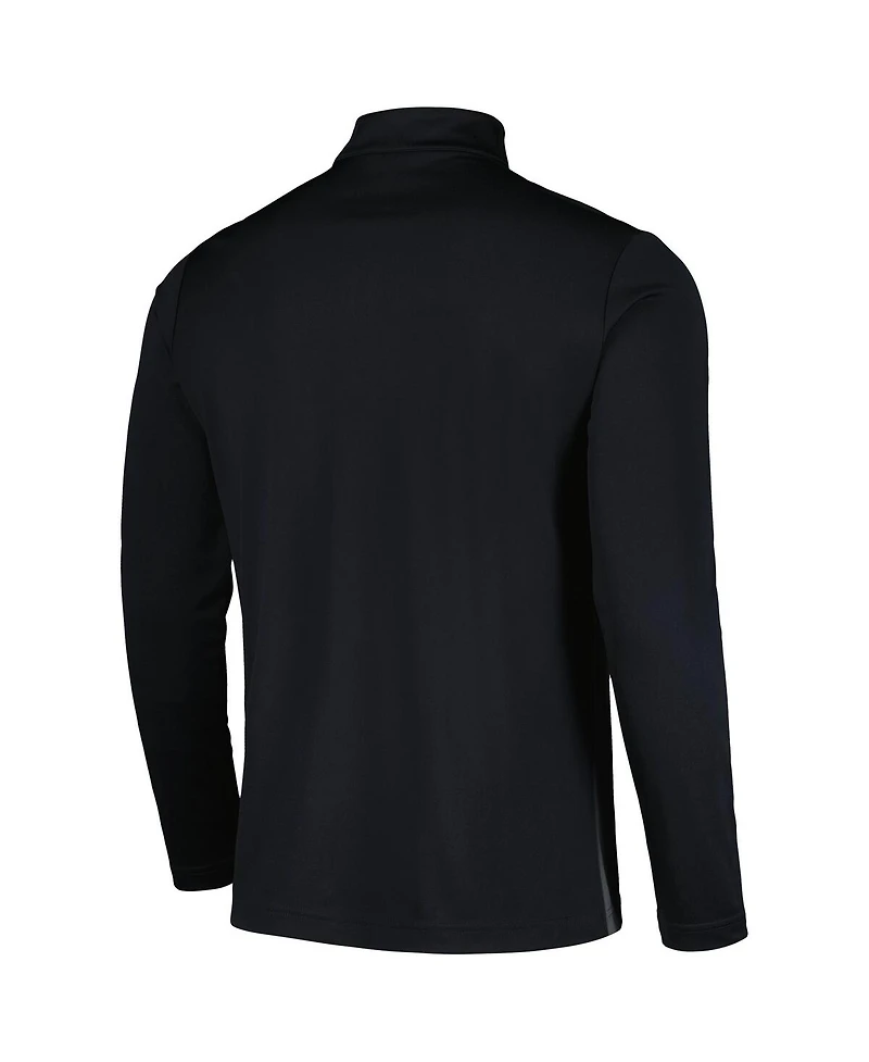 LevelWear Men's Black Nhl 2023 Hockey Fights Cancer Pursue Logo Quarter-Zip T-Shirt