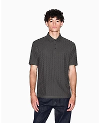 A|X Armani Exchange Men's Short Sleeve Mercerized Cotton Jacquard Polo Shirt
