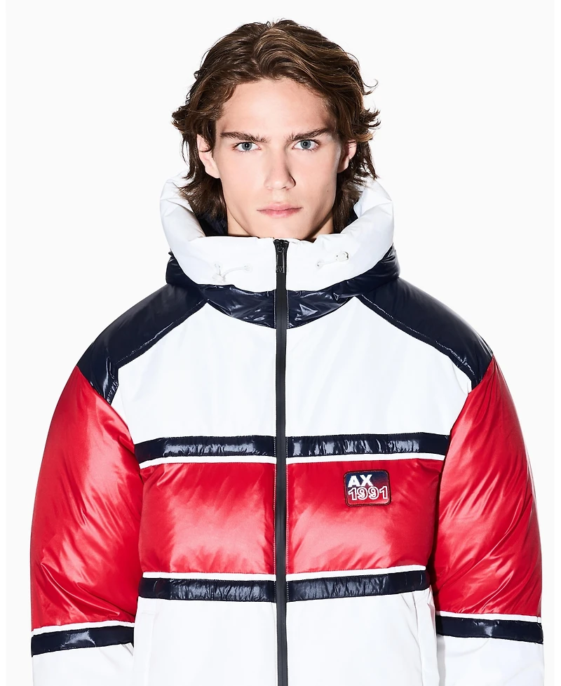A|X Armani Exchange Men's Color Block Puffer Jacket