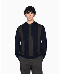A|X Armani Exchange Men's Wool Color Block with Hood Sweater