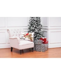 Be Merry Cardinal 14" x 22" Printed and Embroidered Throw Pillow