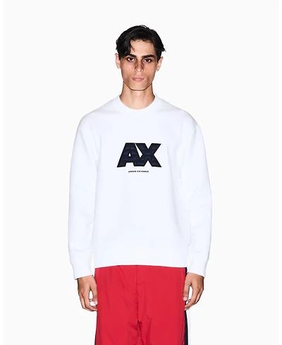 A|X Armani Exchange Men's Logo Quilted Crewneck Sweatshirt