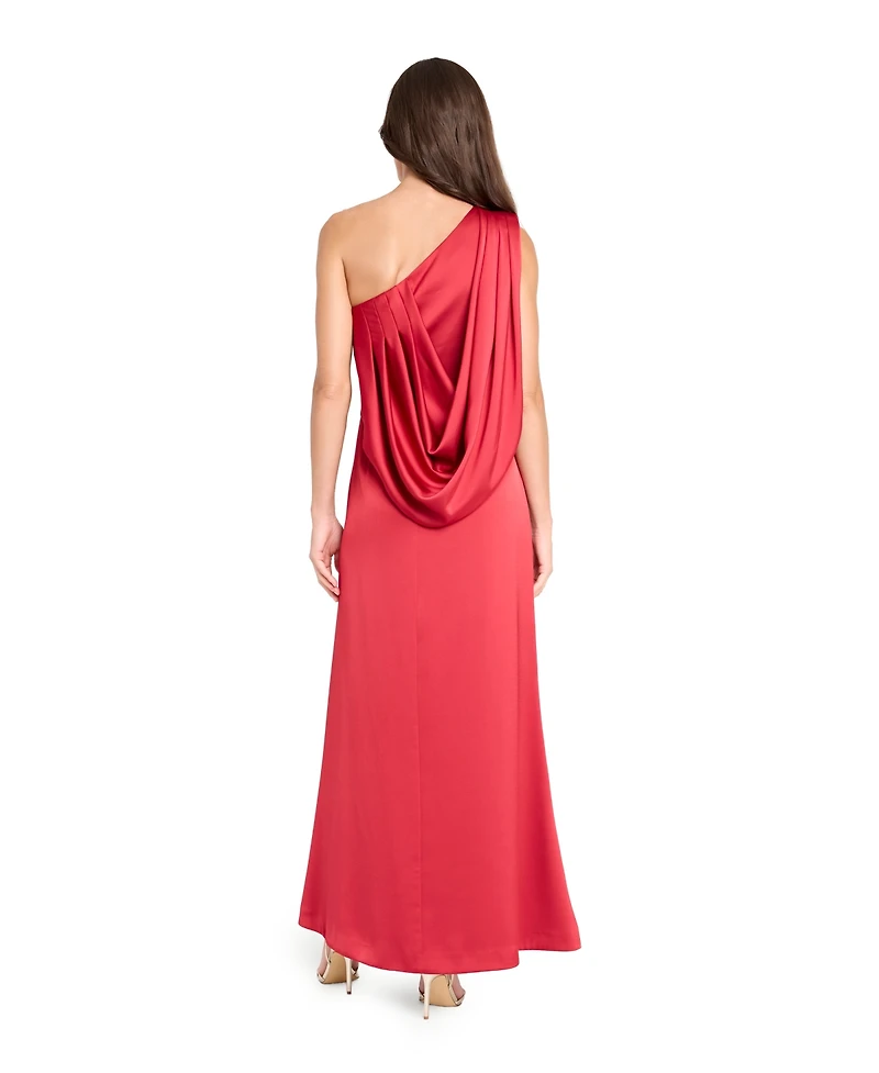 Tahari Asl Women's One Shoulder Drape Back Gown