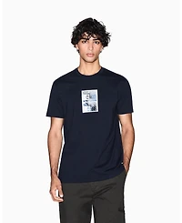 A|X Armani Exchange Men's Heavy Jersey Center Chest Grid Box T-Shirt