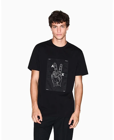 A|X Armani Exchange Men's Night Lab Peace Sign Embellished T-Shirt