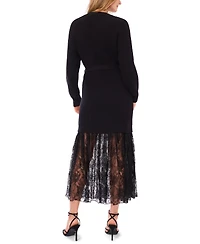 Vince Camuto Women's Embroidered Long-Sleeve Crew Neck Dress