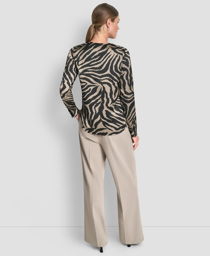 Dkny Women's V-Neck Piping Blouse