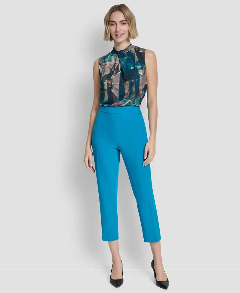 Dkny Women's Mid Rise Elastic Back Ankle Pants