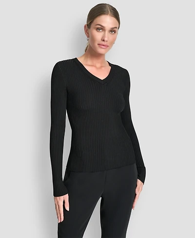Dkny Women's Sleek Long Sleeve Shine Sweater