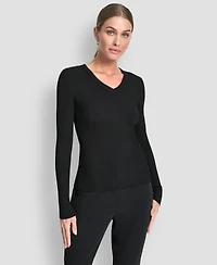 Dkny Women's Sleek Long Sleeve Shine Sweater