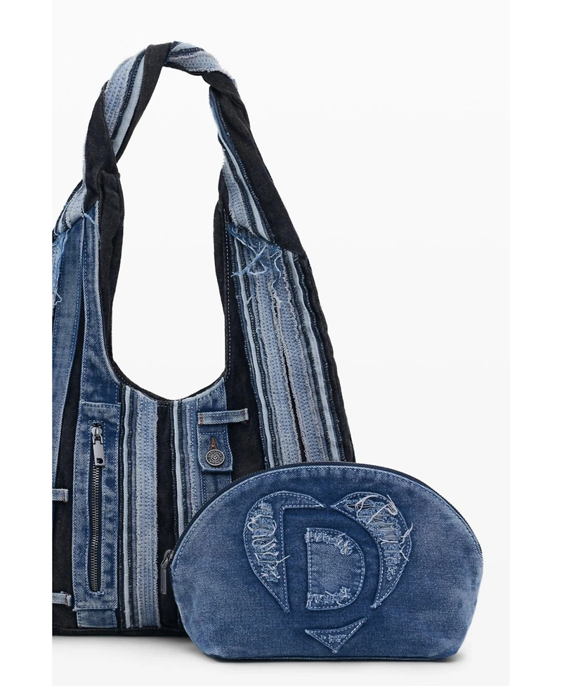 Desigual Women's Medium oval denim patch bag