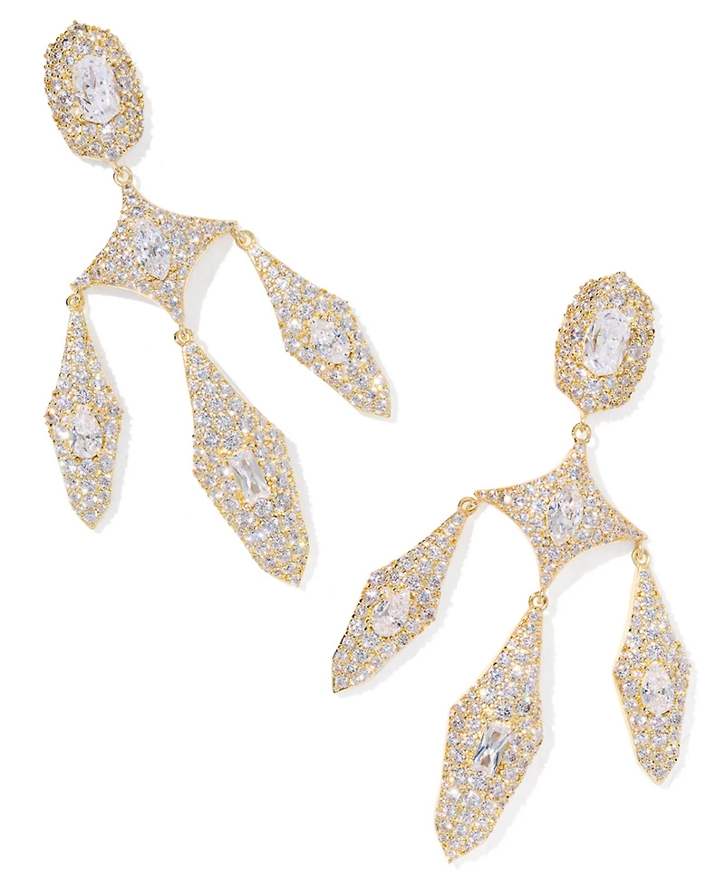 Kendra Scott Cubic Zirconia 14K Gold Plated Over Brass Bella Statement Earrings