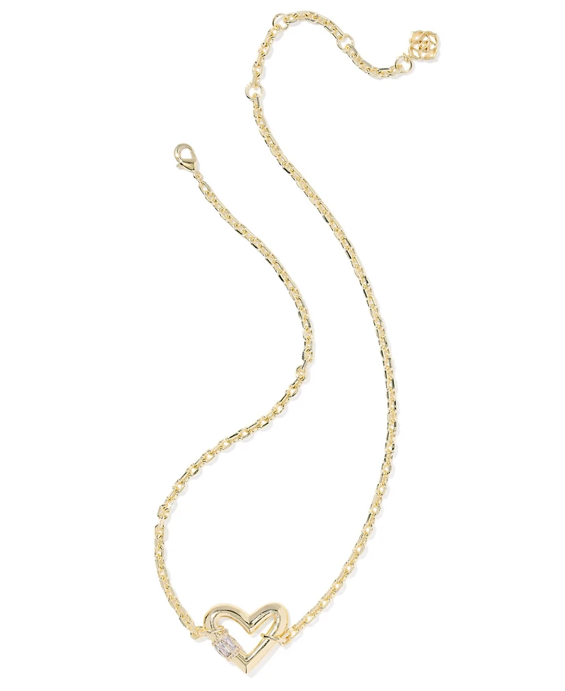 Kendra Scott Cubic Zirconia 14K Gold Plated Over Brass Emery Heart Pendant Necklace