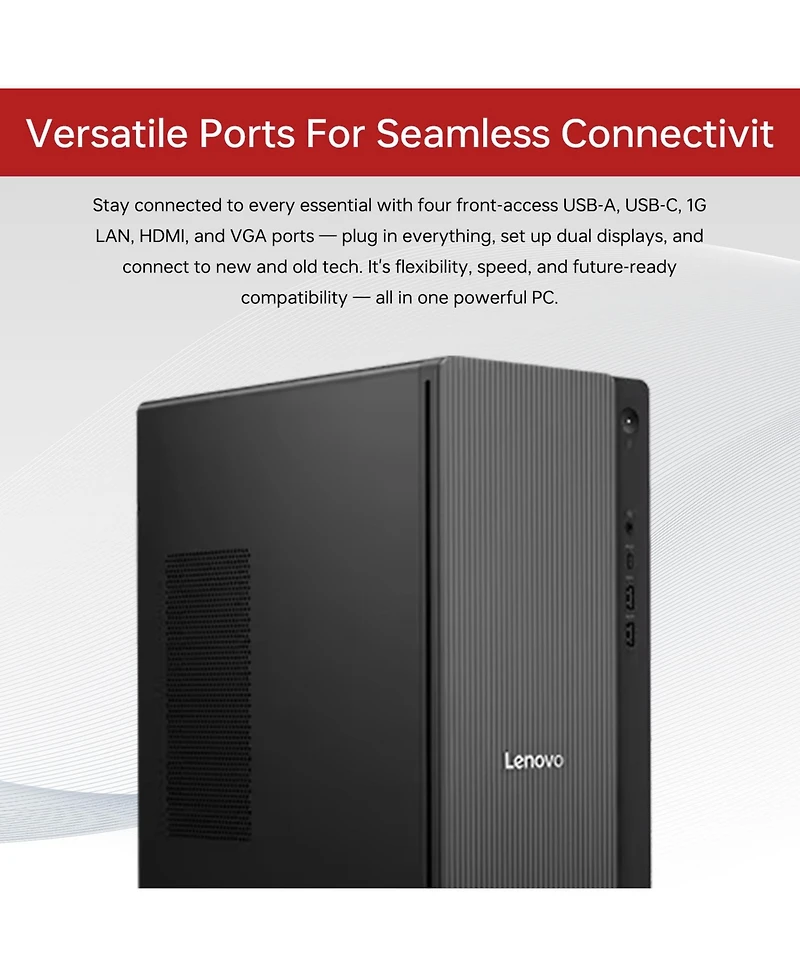 Lenovo IdeaCentre Business Tower Desktop Intel Core Ultra 7 265 16GB Ram Intel Graphics 1TB Ssd Storage Windows 11 Home - Grey