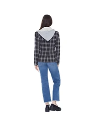 Blue Revival Women's Helen Blazer With Removable Hoodie Insert, Black Plaid
