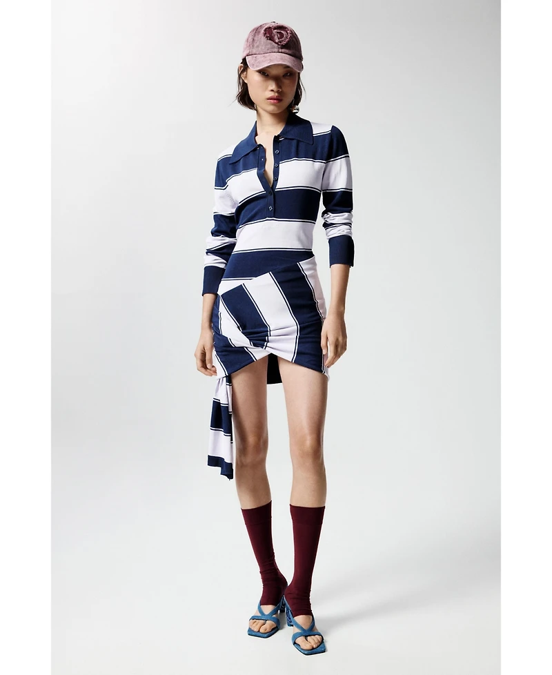 Desigual Women's Striped polo dress